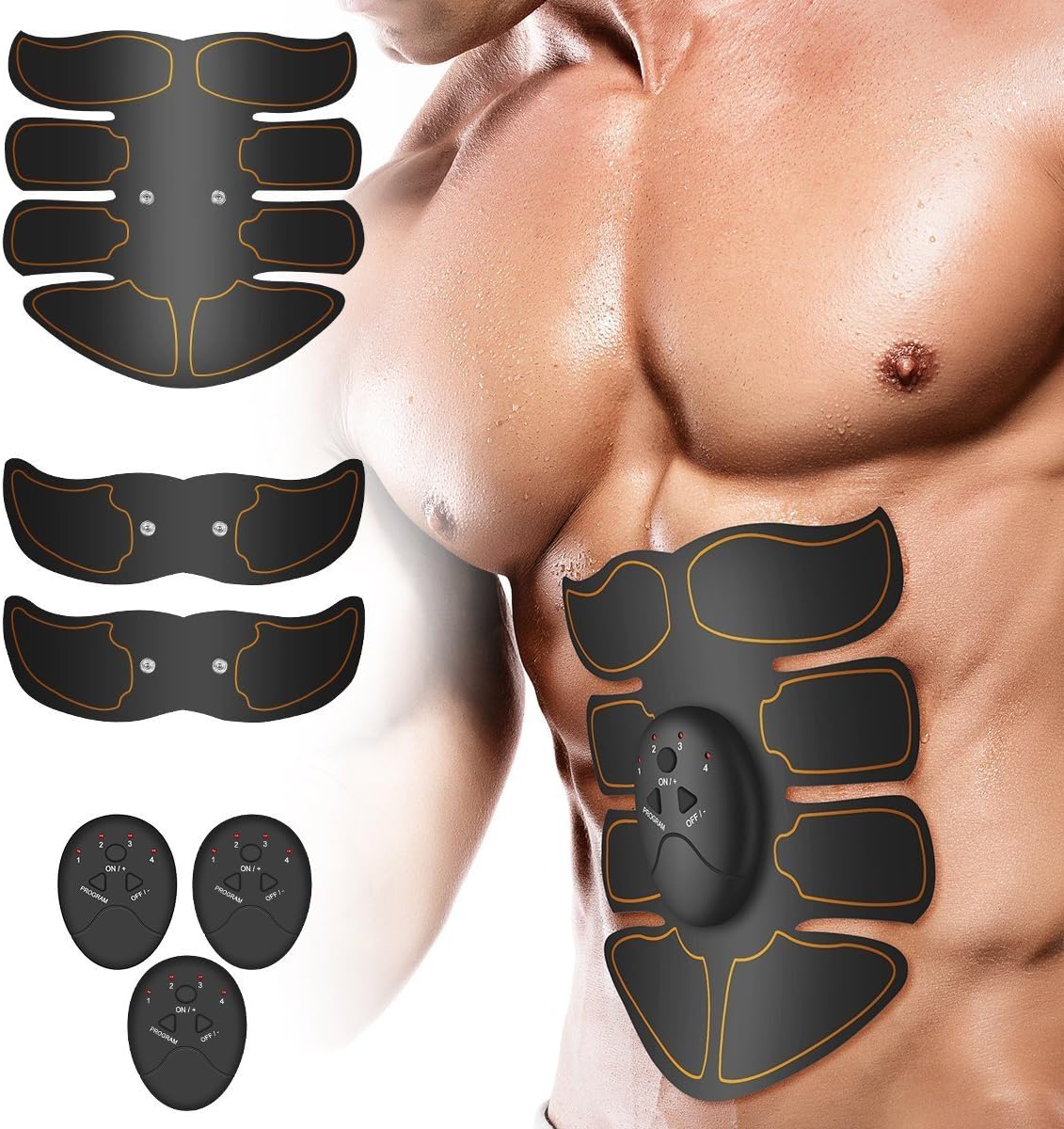 Muscle Toner, Abdominal Toning Belt, EMS Abs Trainer Wireless Body Gym Workout Home Office Fitness Equipment for Abdomen/Arm/Leg Training Men Women