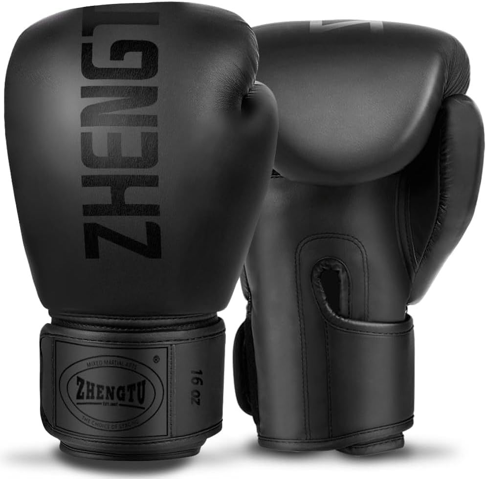 Boxing Gloves PU Leather Muay Thai Punching Bag MMA Kickboxing Pro Grade Sparring Training Fight Gloves for Men & Women