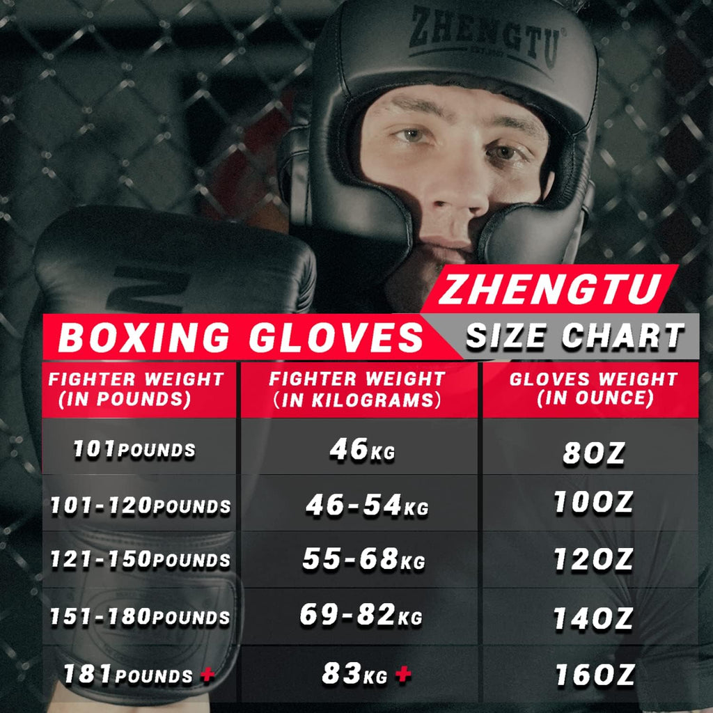 Boxing Gloves PU Leather Muay Thai Punching Bag MMA Kickboxing Pro Grade Sparring Training Fight Gloves for Men & Women
