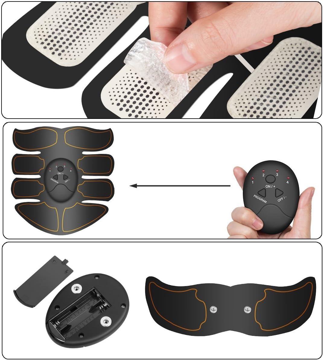 Muscle Toner,  Abdominal Toning Belt, EMS Abs Trainer Wireless Body Gym Workout Home Office Fitness Equipment for Abdomen/Arm/Leg Training Men Women