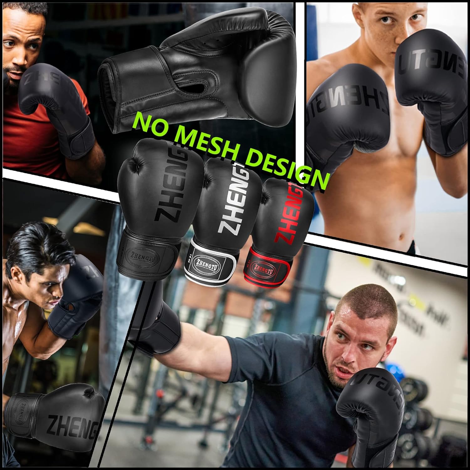 Boxing Gloves PU Leather Muay Thai Punching Bag MMA Kickboxing Pro Grade Sparring Training Fight Gloves for Men & Women